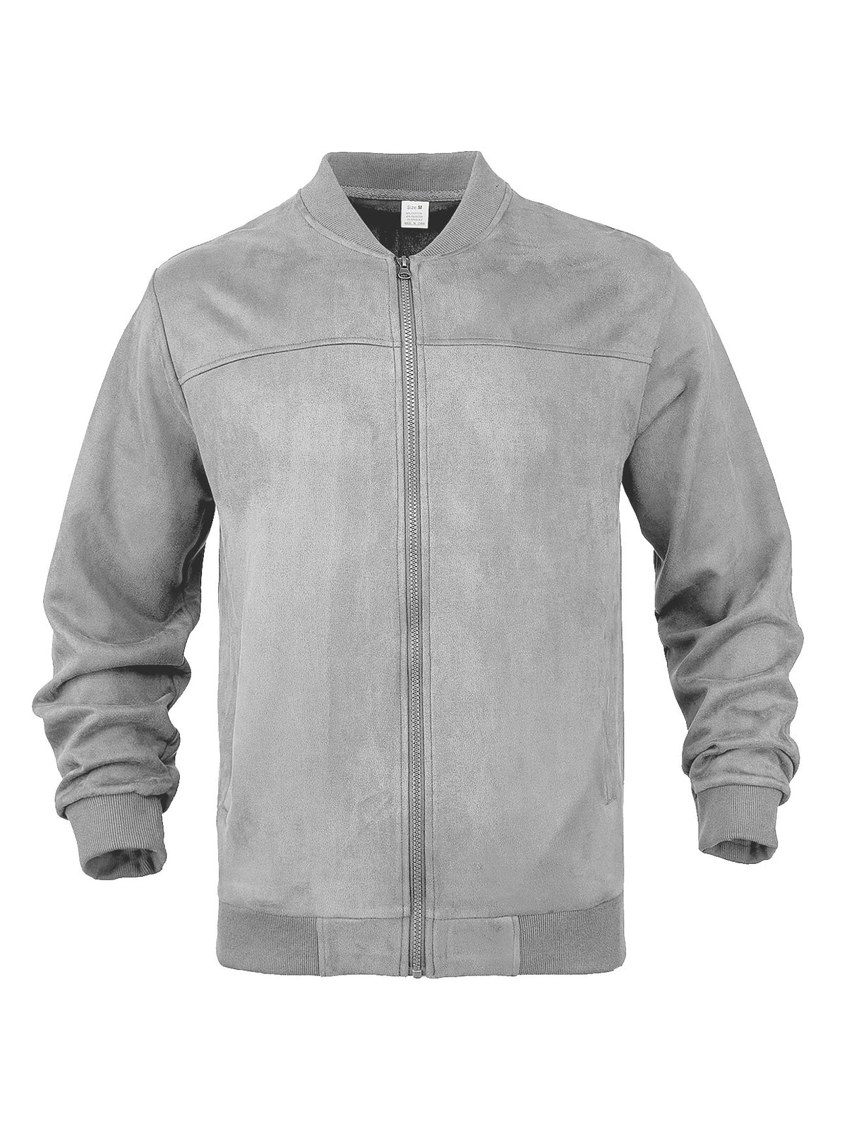 Mens Suede Stand Collar Zipper Jacket