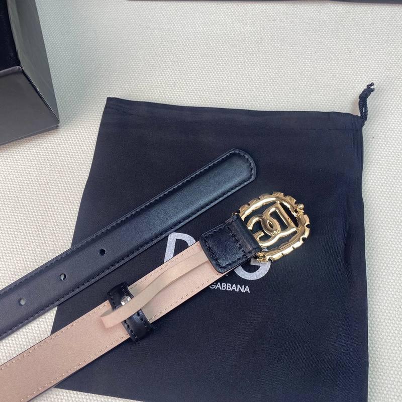 Dolce Gabbana Women Calfskin belt with bejeweled DG logo &
