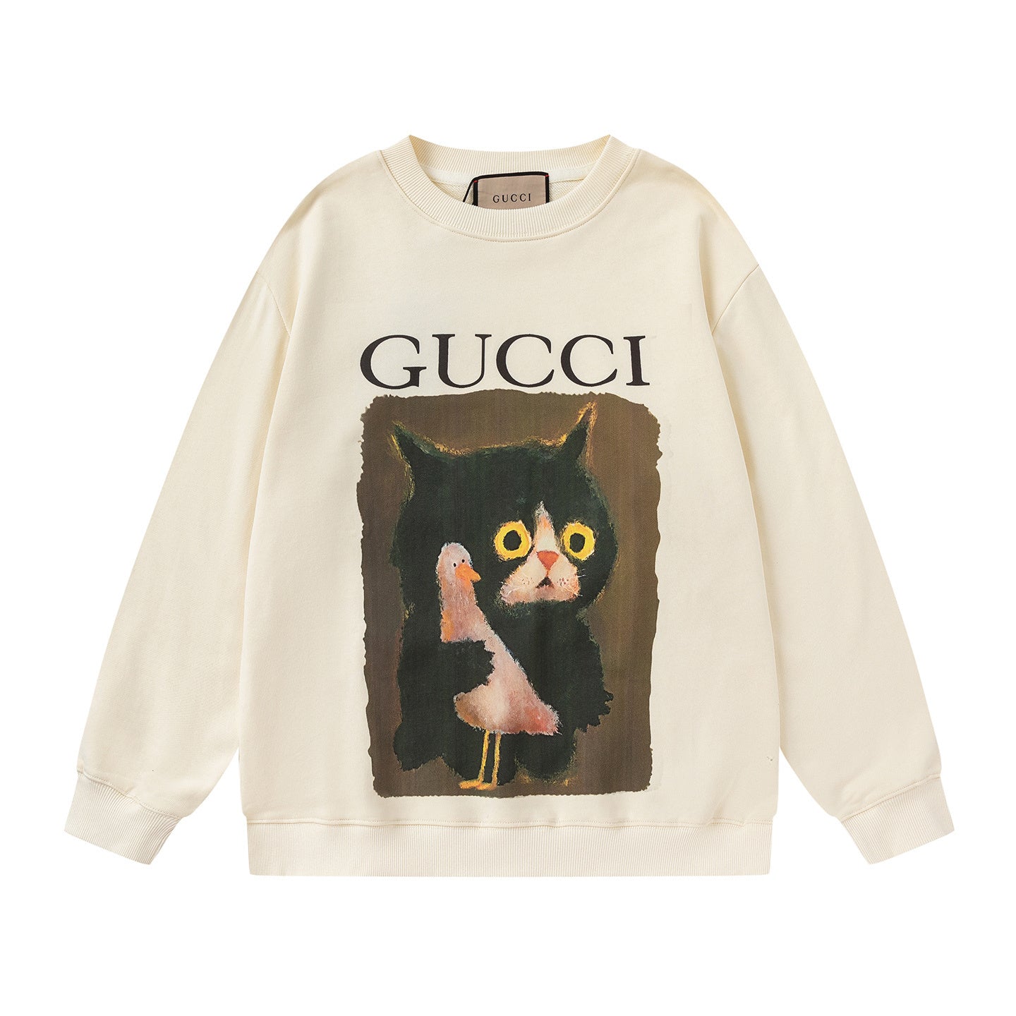 GUCCI Beige Cotton Jersey Sweatshirt New &amp; Authentic