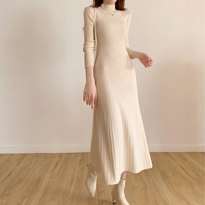 Womens Half Turtleneck Knitted Dress