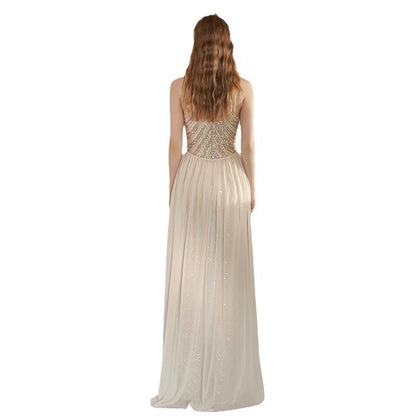 Elegant Halter Neck Fishtail Evening Dress