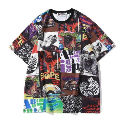 BATHING APE MEN T-SHIRT CUT AND SEWN BAPE ALBUM MONOGRAM TEE