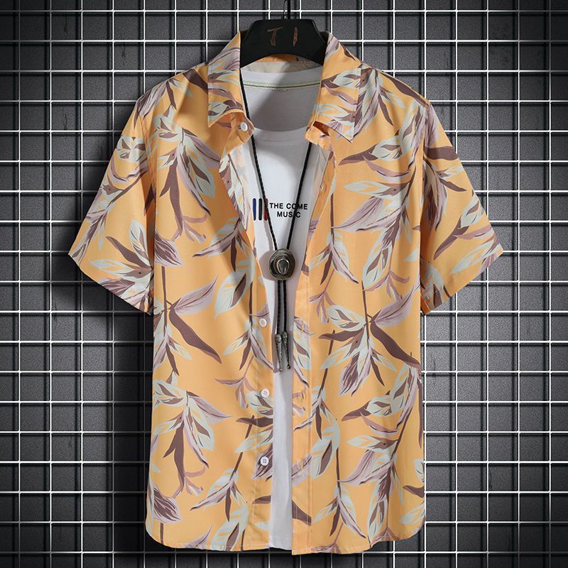 Mens Quick Dry Floral Shirt and Shorts Set