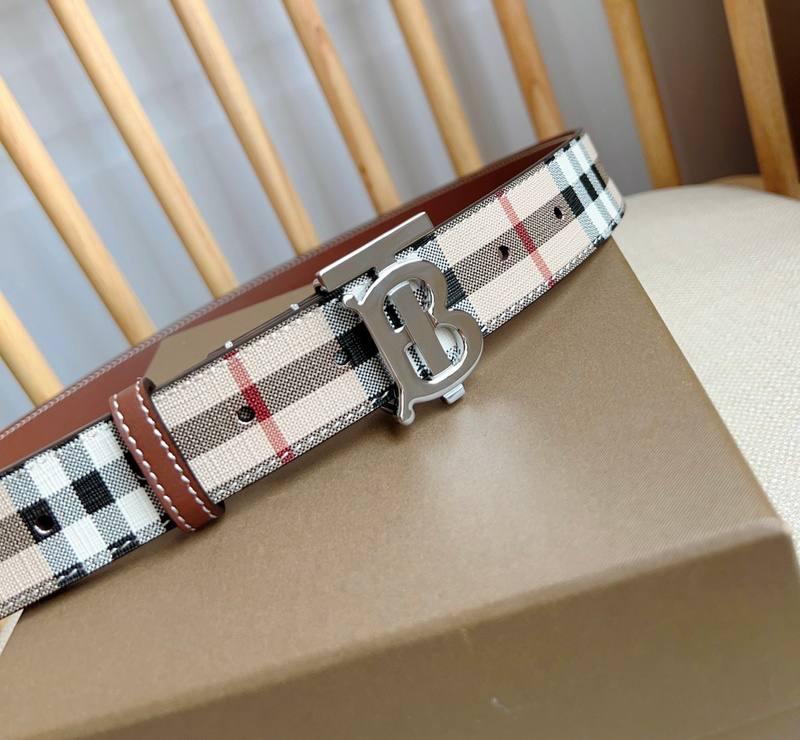 Burberry TB Belt E-Canvas &amp; Leather Vintage
