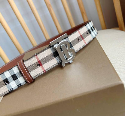 Burberry TB Belt E-Canvas &amp; Leather Vintage