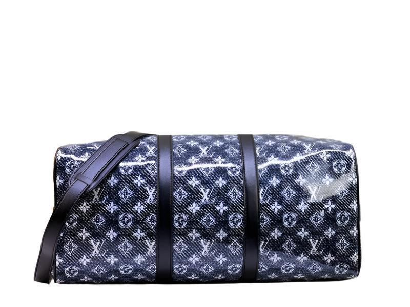 Louis Vuitton Navy &amp; White Monogram Keepall 50