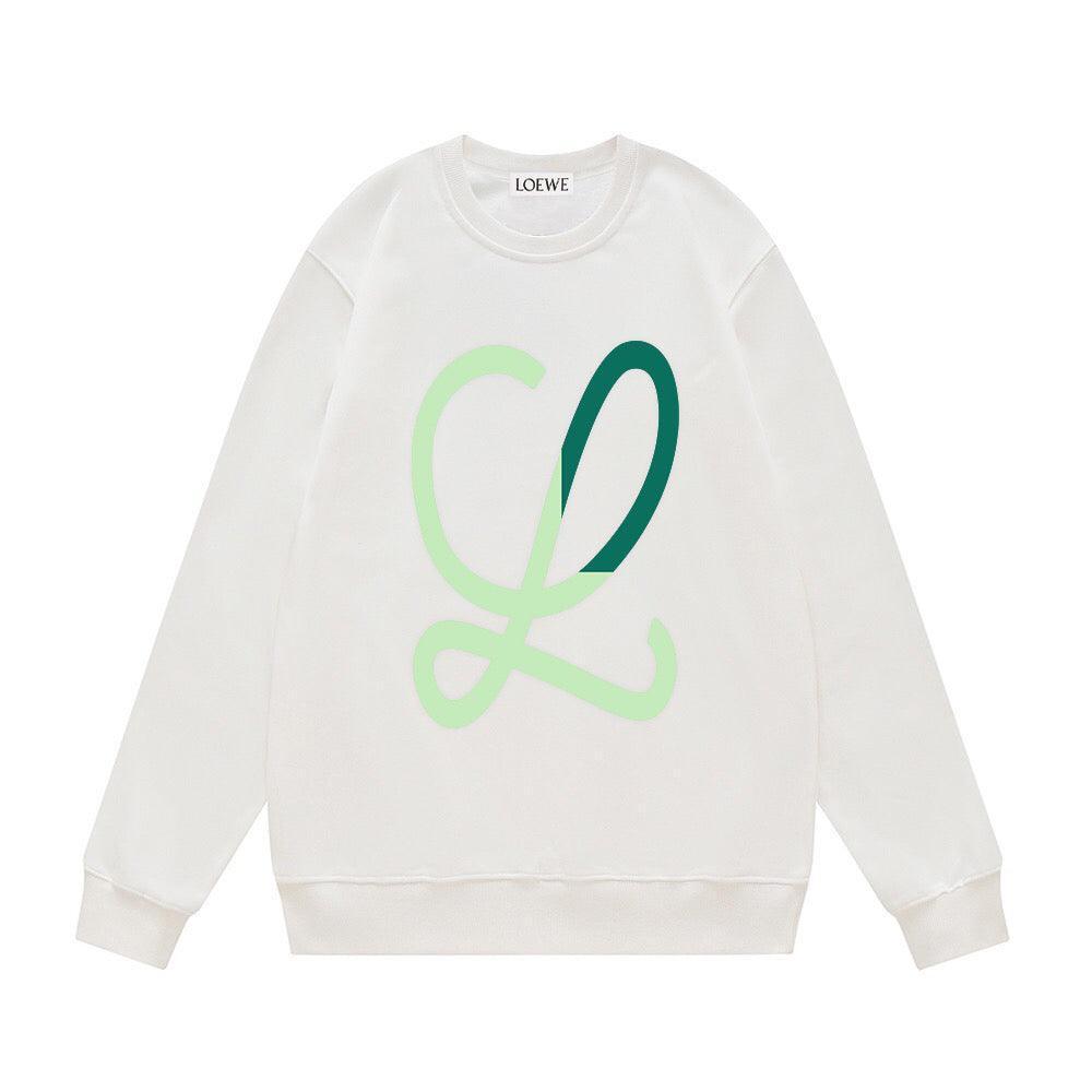 LOEWE L Intarsia Wool Sweater White/Green