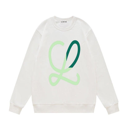 LOEWE L Intarsia Wool Sweater White/Green