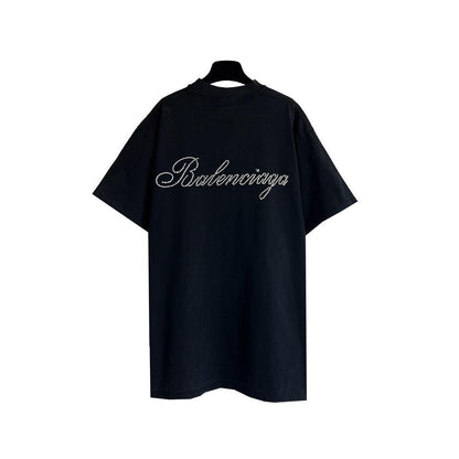Balenciaga Handwritten Black T-Shirt Without Collar
