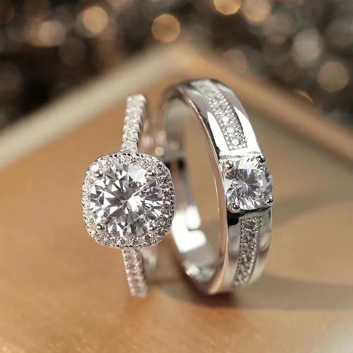 Simulation Adjustable Wedding Ring Set