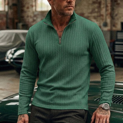 Long Sleeve Jacquard Polo Shirt