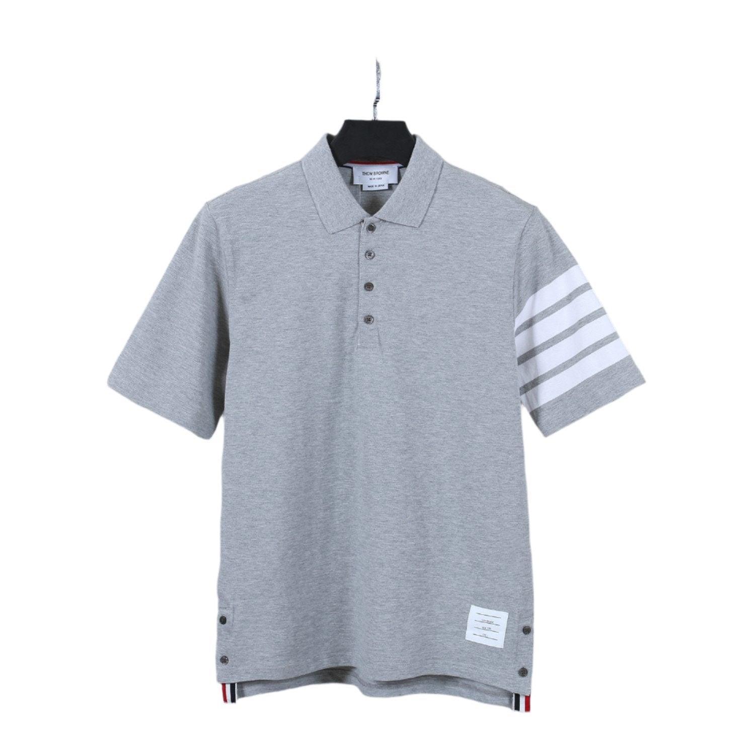 Thom Browne Grey T-Shirt with Collar