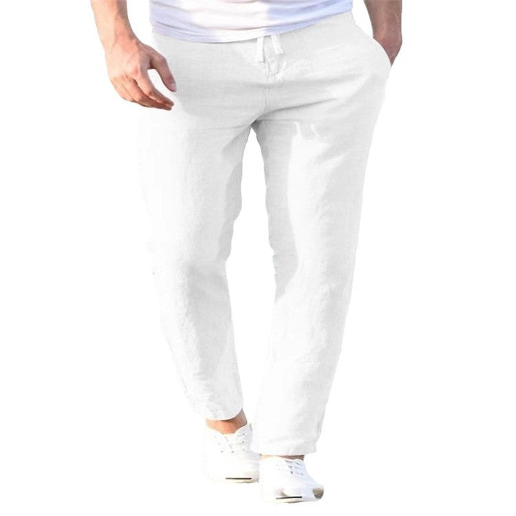 Mens Cotton Linen Casual Pants