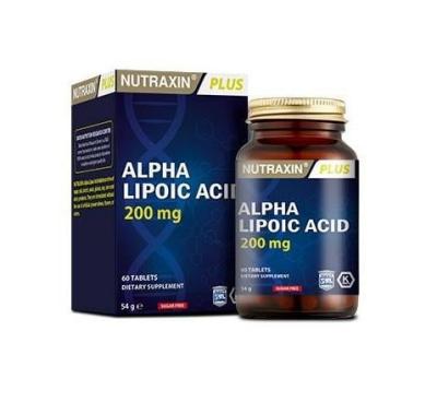 Nutraxin Alpha Lipoic Acid 200mg - 60 Tablets - Sugar &amp; Gluten-Free Antioxidant