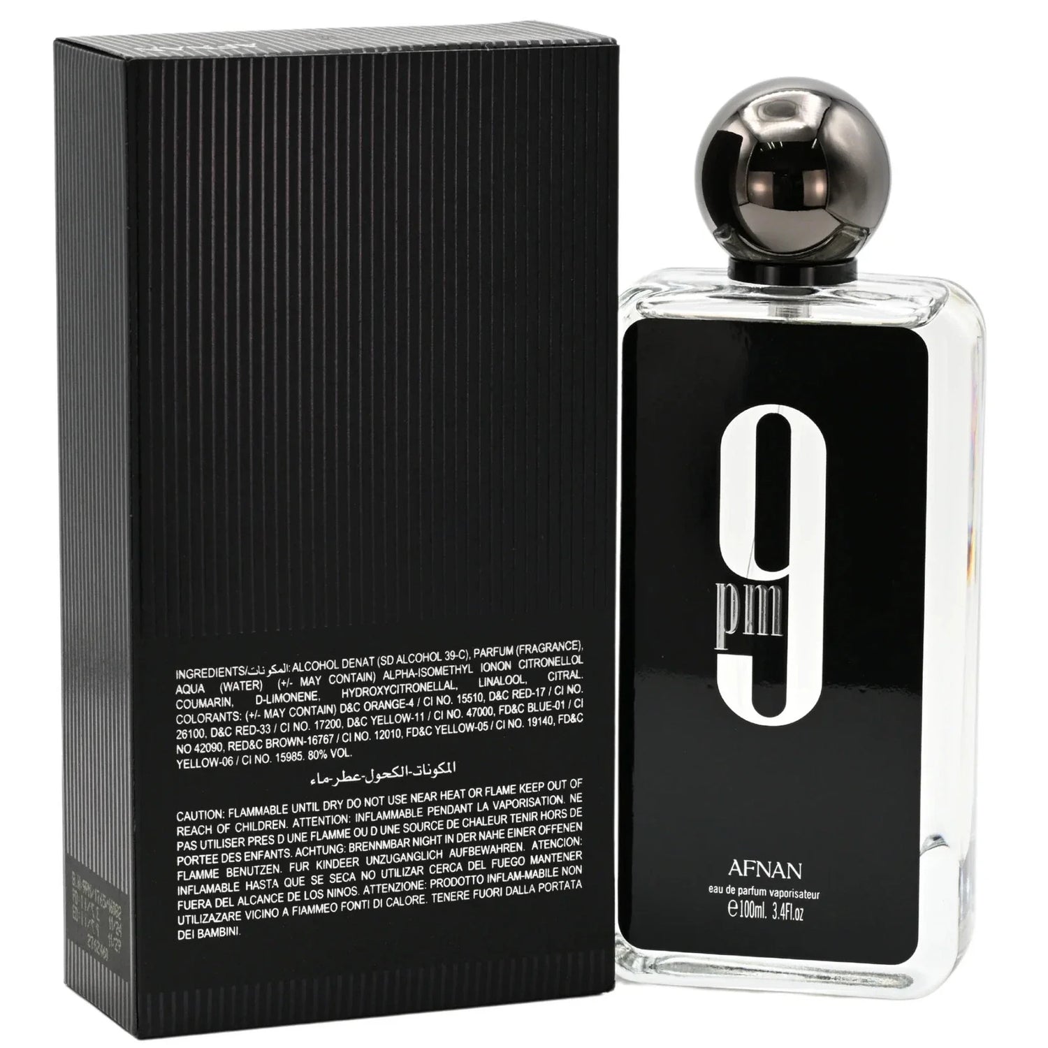 Afnan 9PM Eau De Parfum for Men EDP 3.4 oz