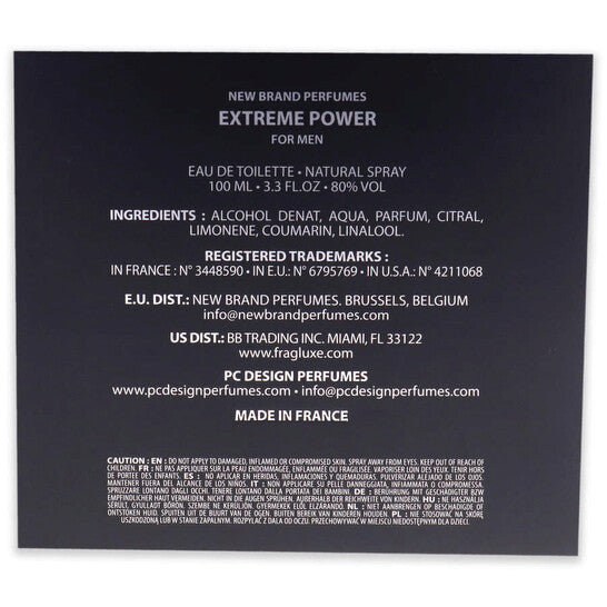 New Brand Extreme Power for Men EDT Spray 3.3 oz