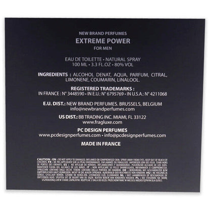 New Brand Extreme Power for Men EDT Spray 3.3 oz