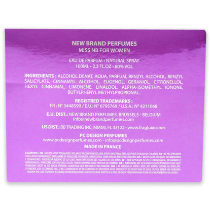 New Brand Miss Perfume for Women EDP 3.3 oz