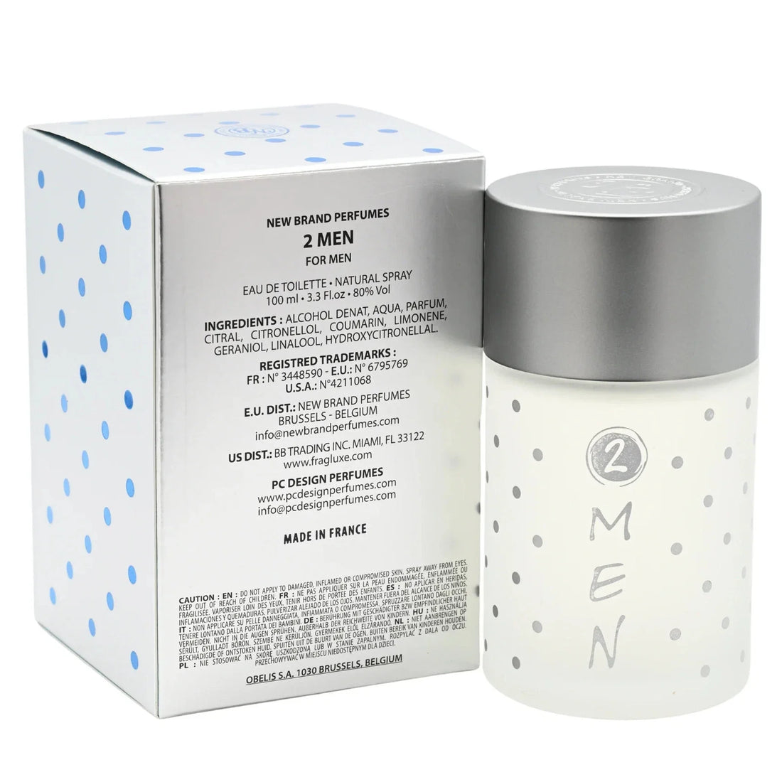 New Brand 2 Men for Men 3.3 oz EDT Spray