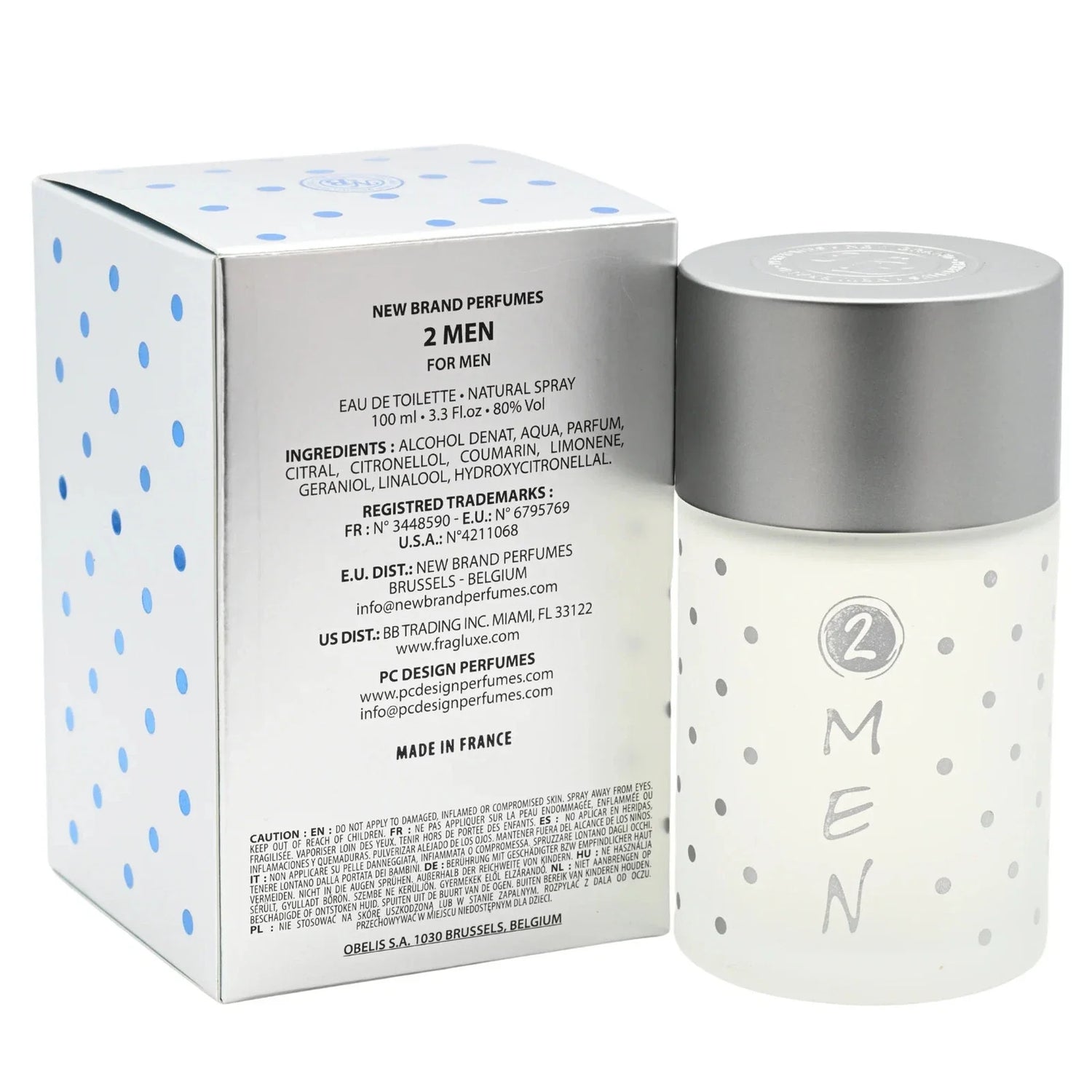 New Brand 2 Men for Men 3.3 oz EDT Spray
