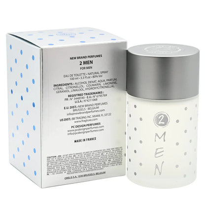 New Brand 2 Men for Men 3.3 oz EDT Spray