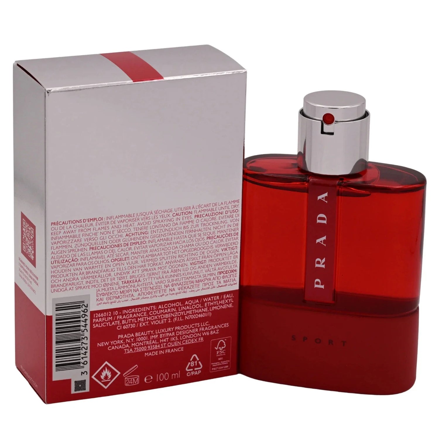 Prada Sport Luna Rossa Eau De Toilette Spray for Men 3.4 oz
