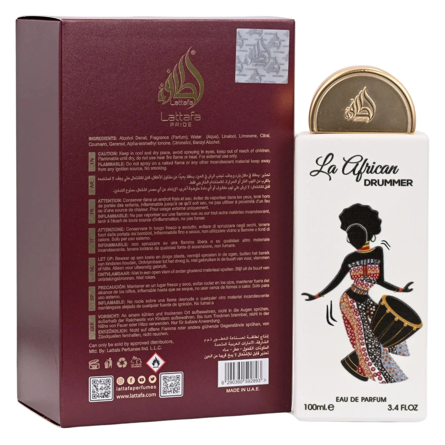 Lattafa Pride La African Drummer Unisex Eau De Parfum Spray 3.4 oz