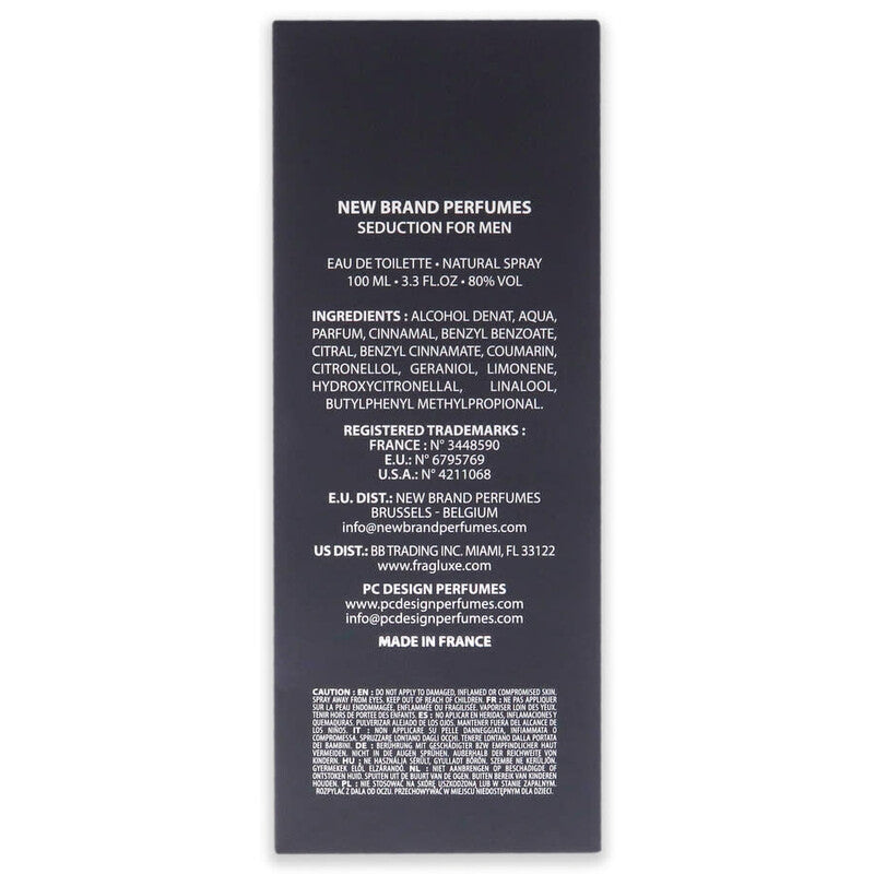 Seduction by New Brand for Men EDT Spray 3.3 oz