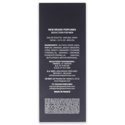 Seduction by New Brand for Men EDT Spray 3.3 oz
