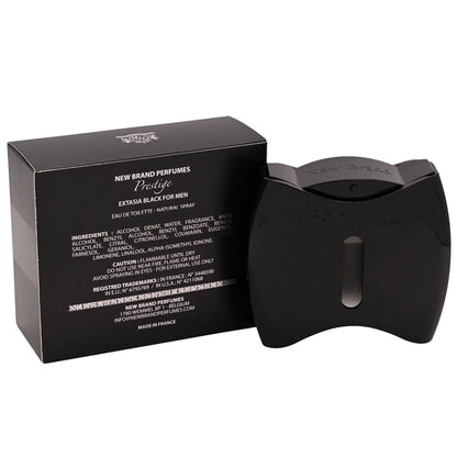 Prestige Extasia Black by New Brand for Men EDT 3.3 oz