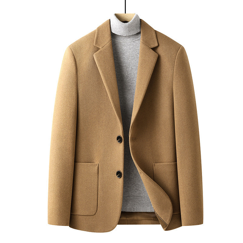 Autumn And Winter Solid Color Short Wool Woolen Men&