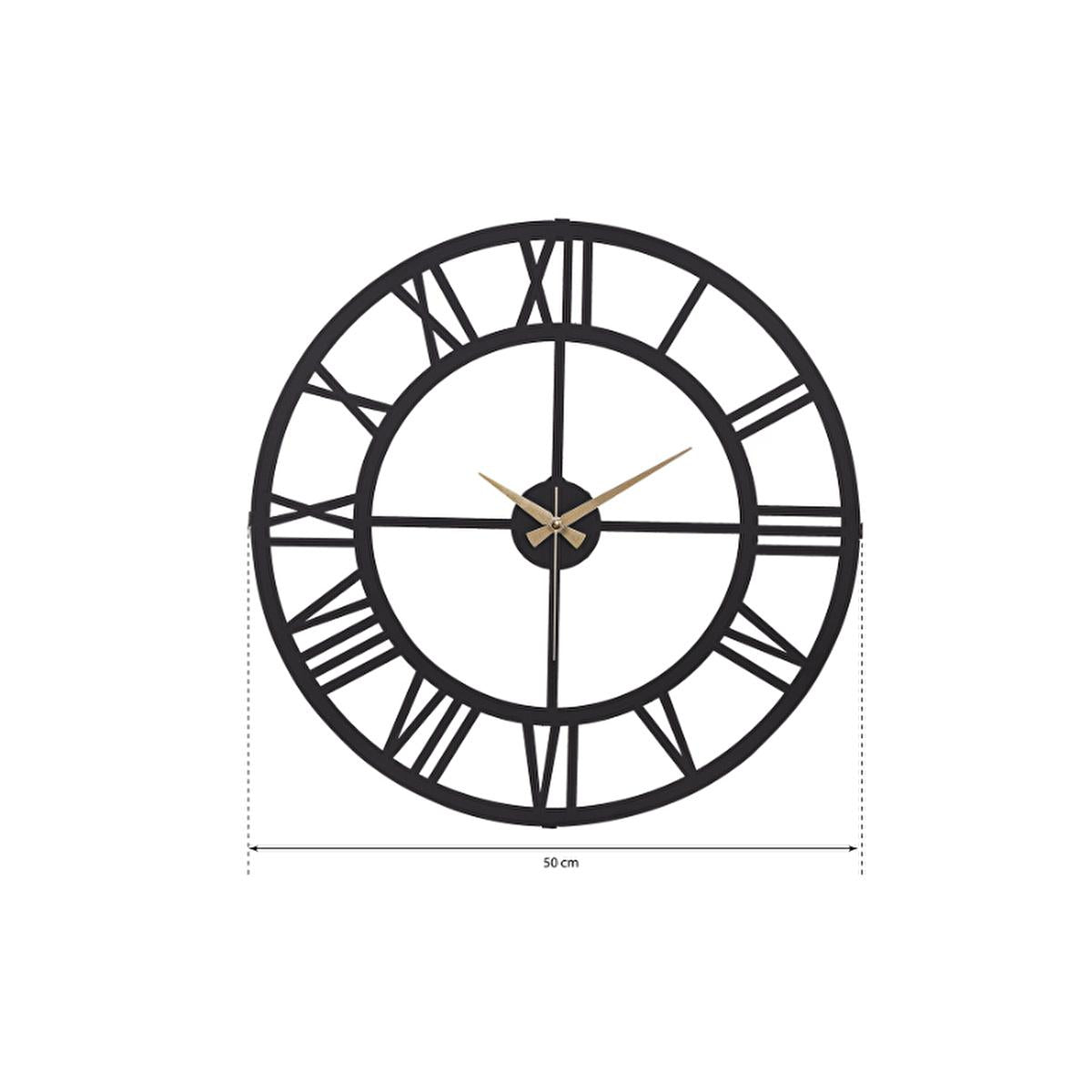 Muyika 50x50cm Modern Metal Wall Clock - Silent Sweep Mechanism, Decorative Home Accent