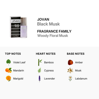 Jovan Black Musk Cologne Spray for Men 3.0 oz