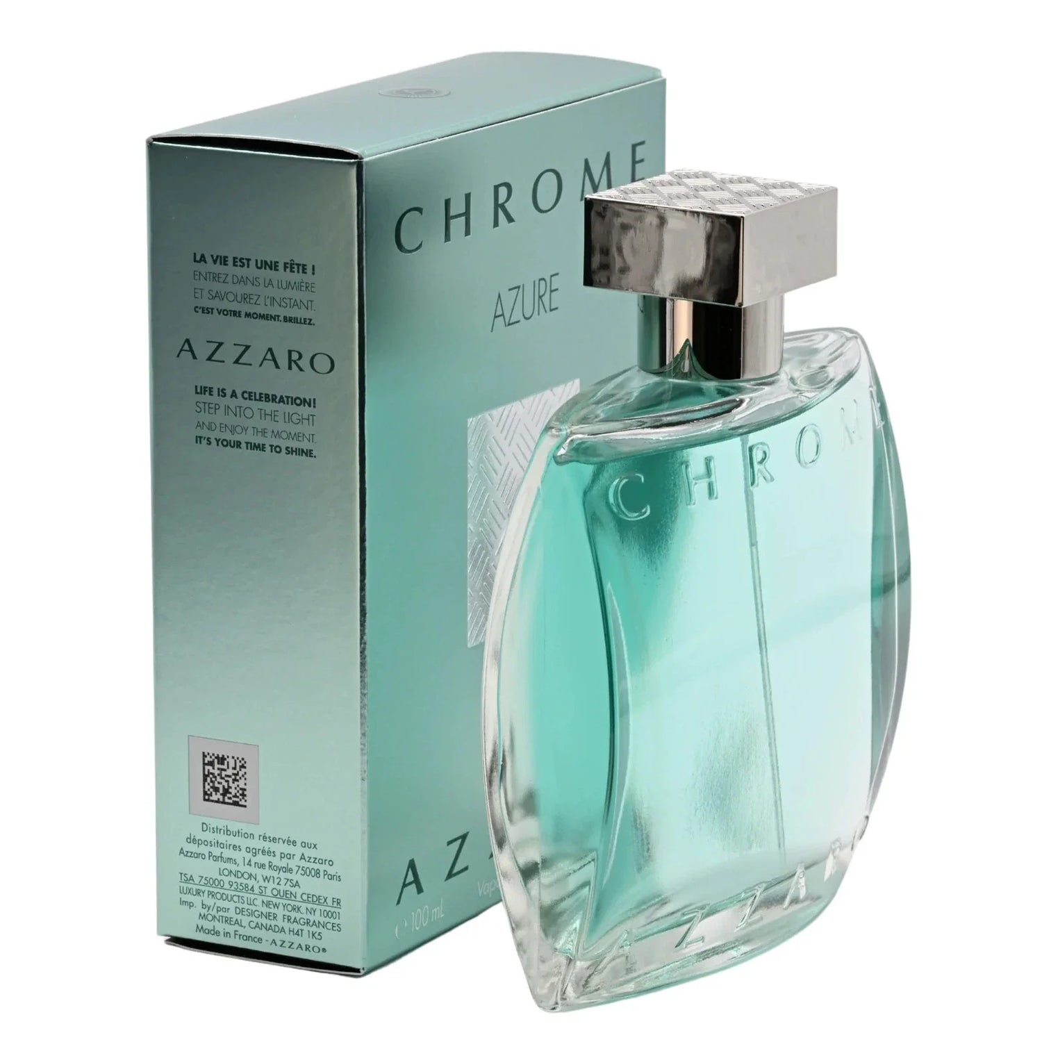 Azzaro Chrome Azure Eau De Toilette Spray for Men 3.38 oz