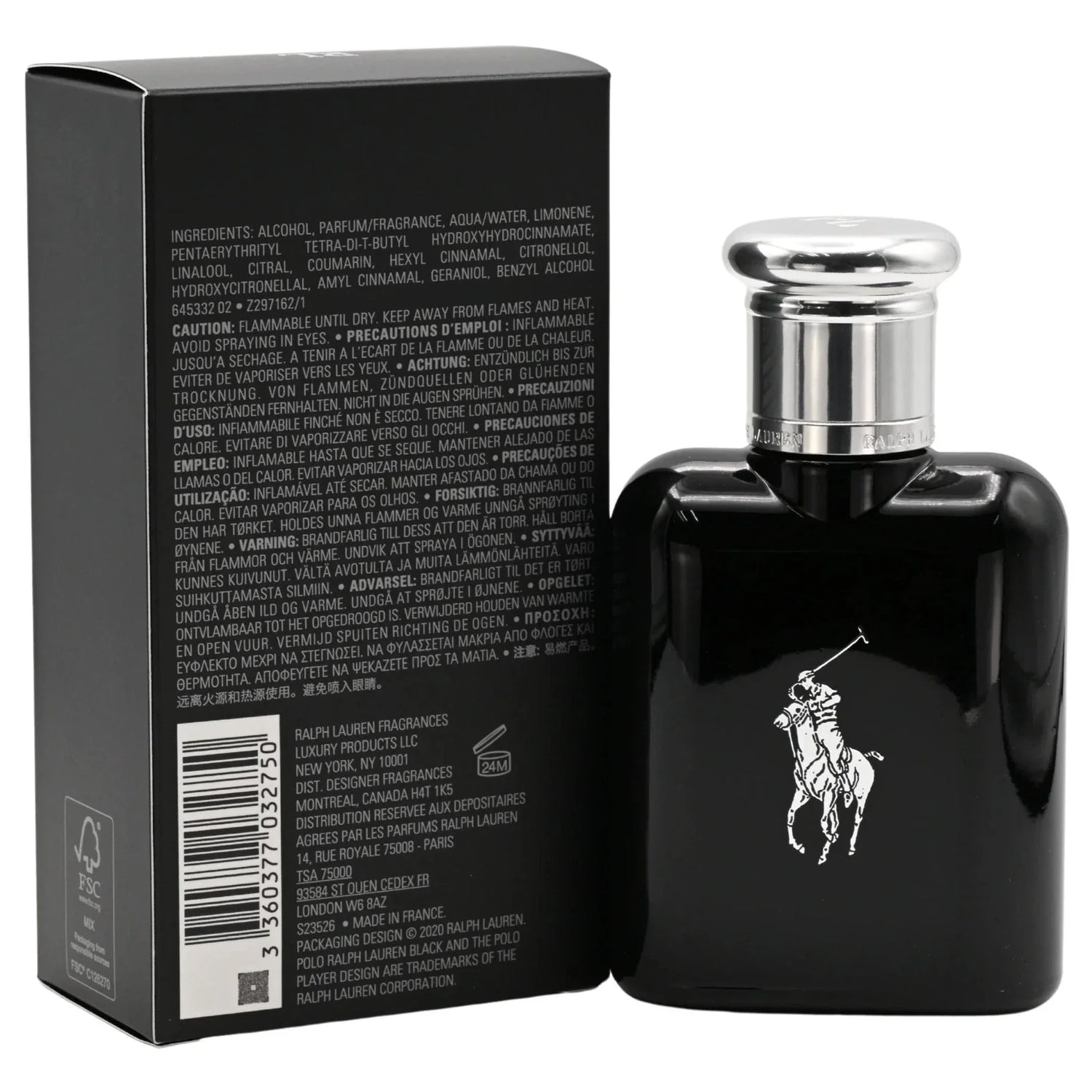 Polo Black by Ralph Lauren Eau De Toilette for Men 2.5 oz