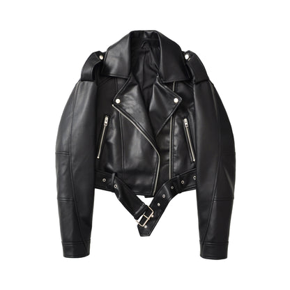 Turn-down collar loose-fitting coat