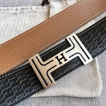 Hermes Men Silver Buckle Belt &