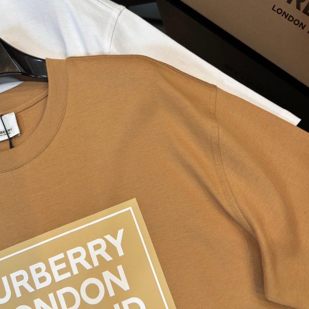 Burberry Brown &amp; Beige T-Shirt Without Collar