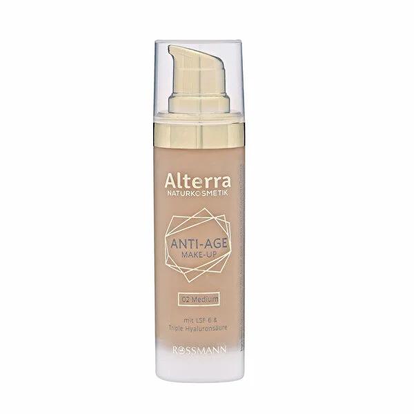 Alterra Anti-Aging Foundation No.02 Medium - Hyaluronic Acid &amp; SPF 6 for Hydration &amp; Sun Protection