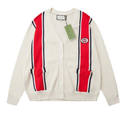 Gucci Knit cotton cardigan with patch Ivory