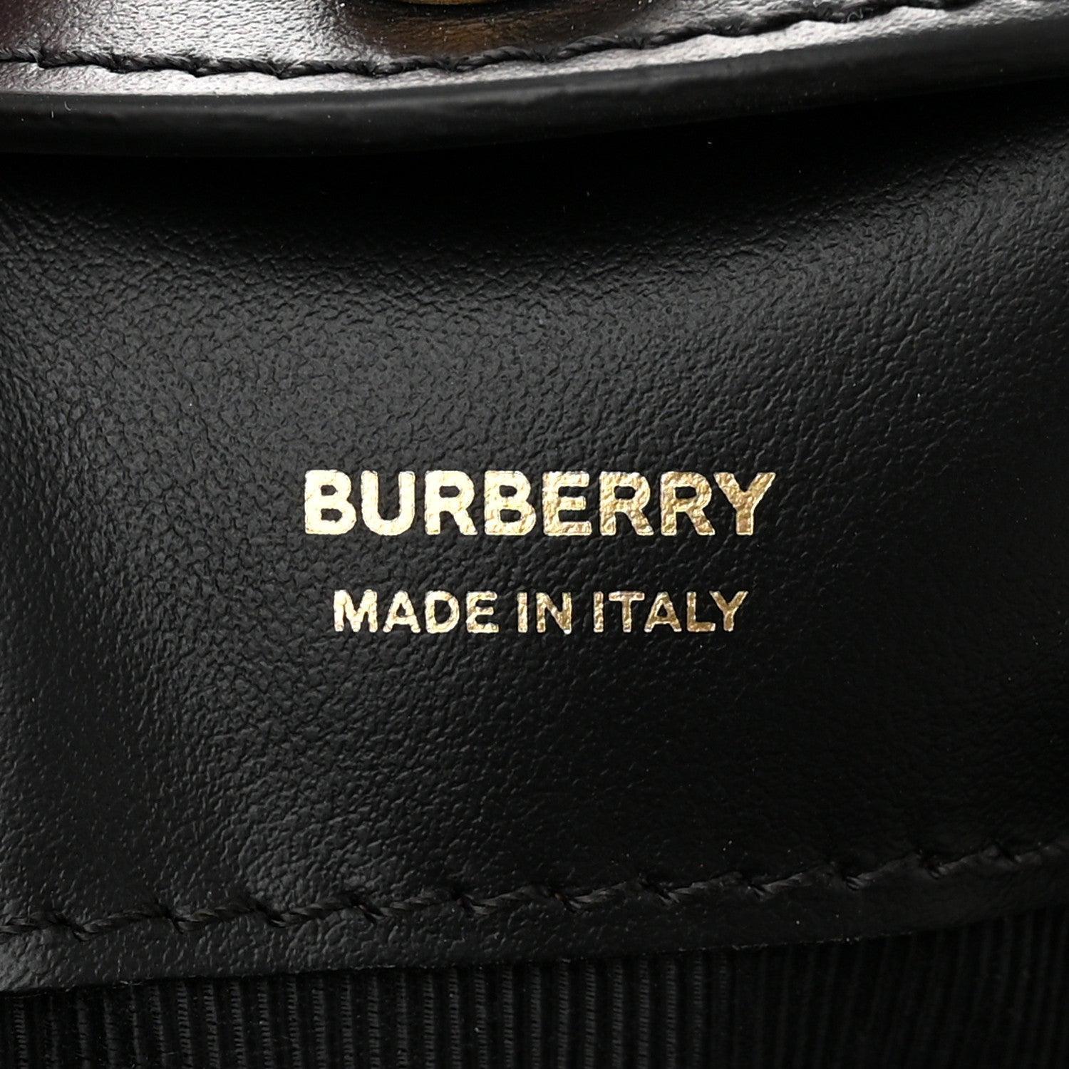 Burberry Calfskin Monogram Motif TB Bucket Black