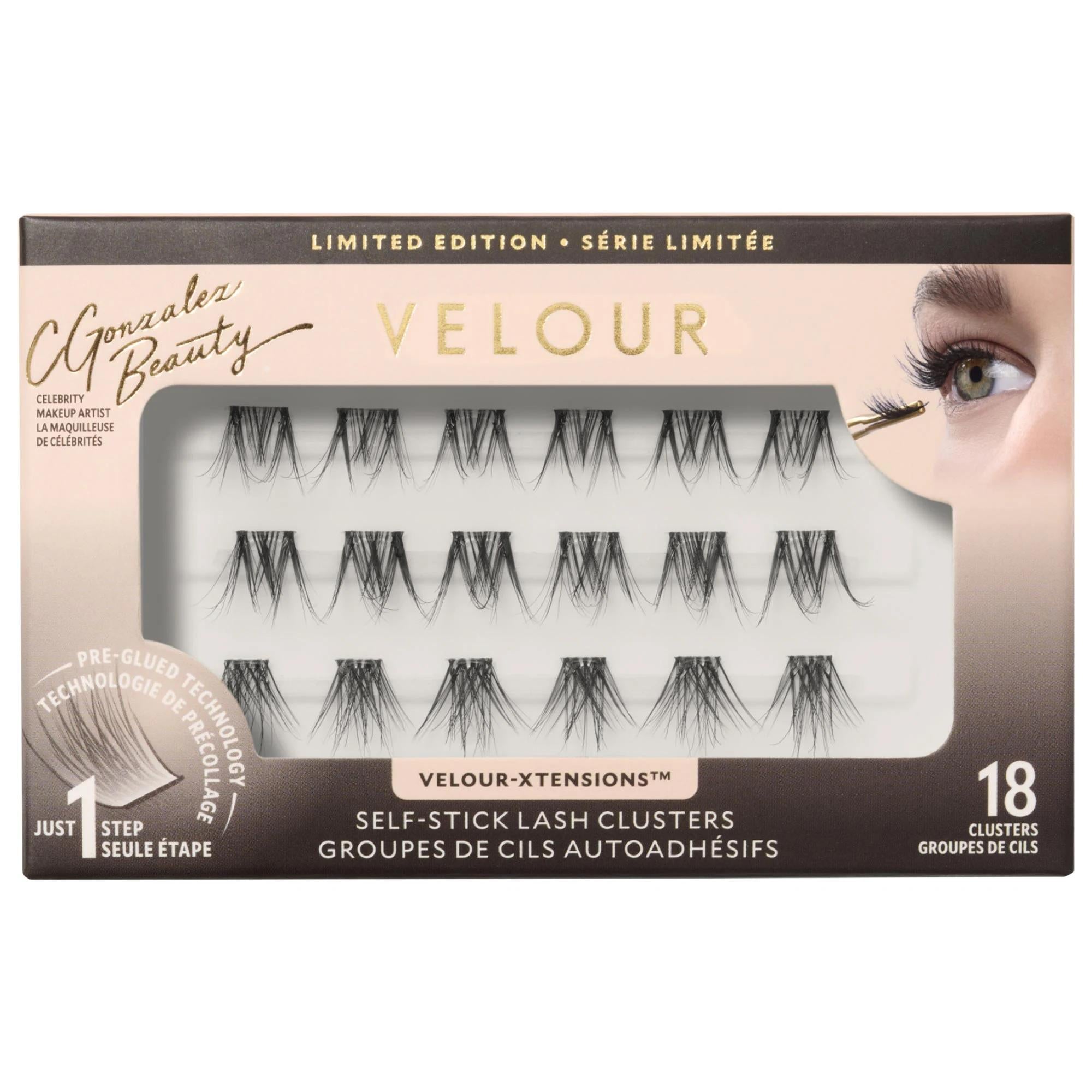 Velour x C Gonzalez Beauty: Self-Stick Lash Clusters for Easy DIY Lash Extensions &amp; Seamless, Customizable Eye Looks - Cruelty-Free