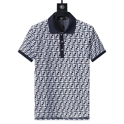 Fendi Navy T-Shirt With Collar