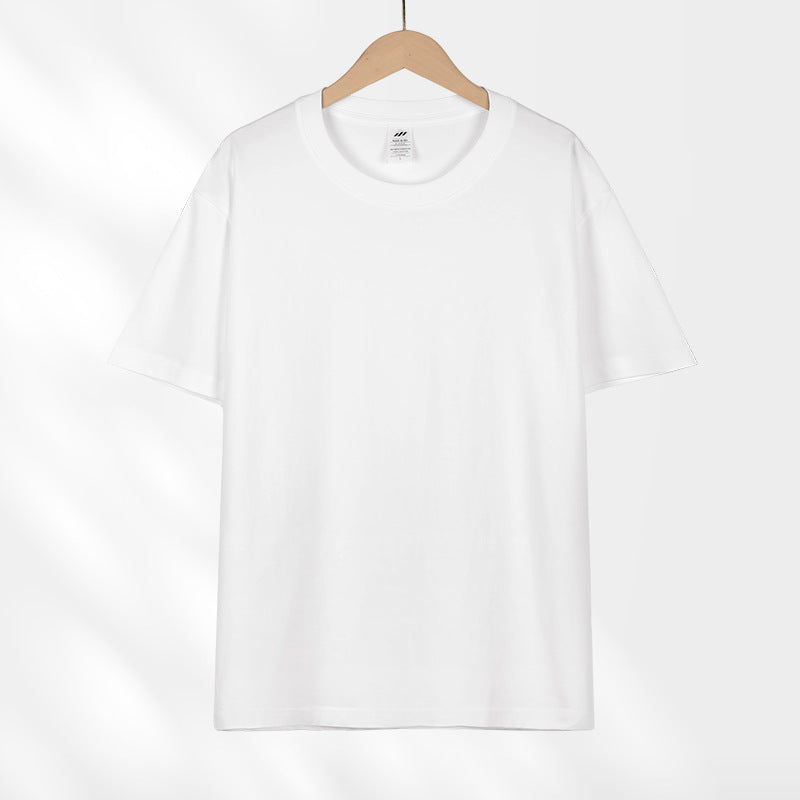 All-Match Crewneck Shoulder Top Solid Color Half-Sleeve