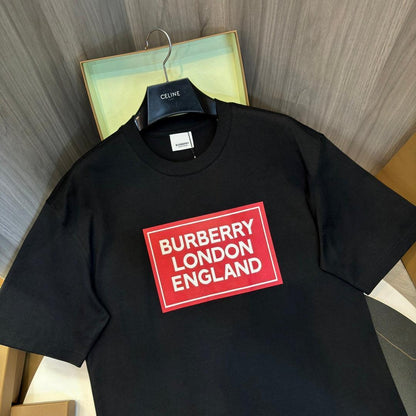 Burberry Black &amp; Red T-Shirt Without Collar