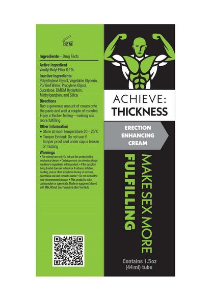 Achieve Thickness Erection Enhancing Cream Girth Booster