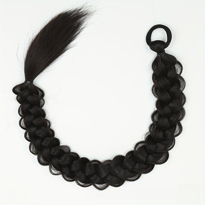 A wig with braids and a high, fake ponytail