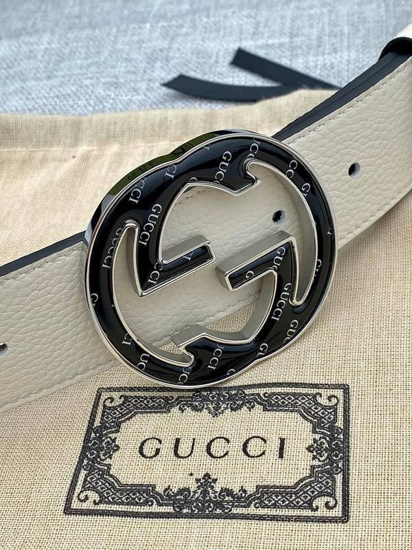 GUCCI Embellished coated-canvas and leather belt &