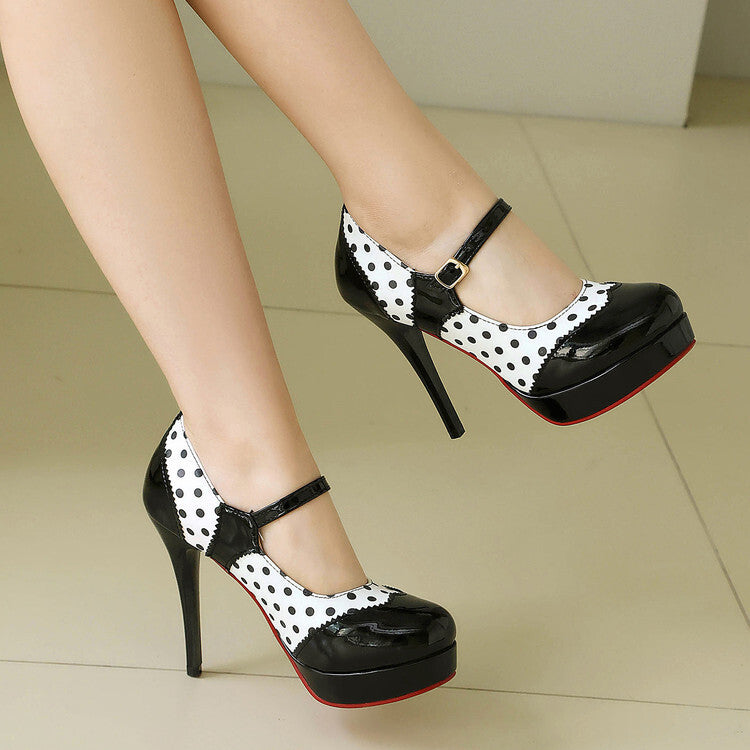 French Polka Dot Red Sole Women High Heels