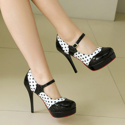 French Polka Dot Red Sole Women High Heels